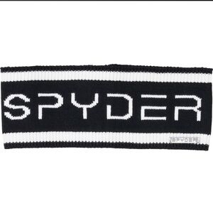 SPYDER OS Unisex Black White Cotton Blend Knit Logo Headband